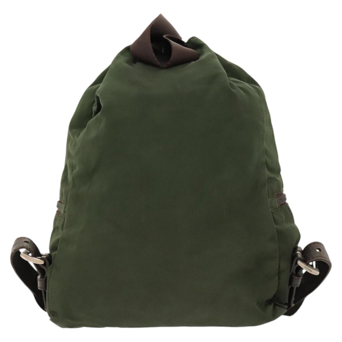 PRADA Backpack Nylon Khaki Silver Auth bs24334 | eBay display picture 2