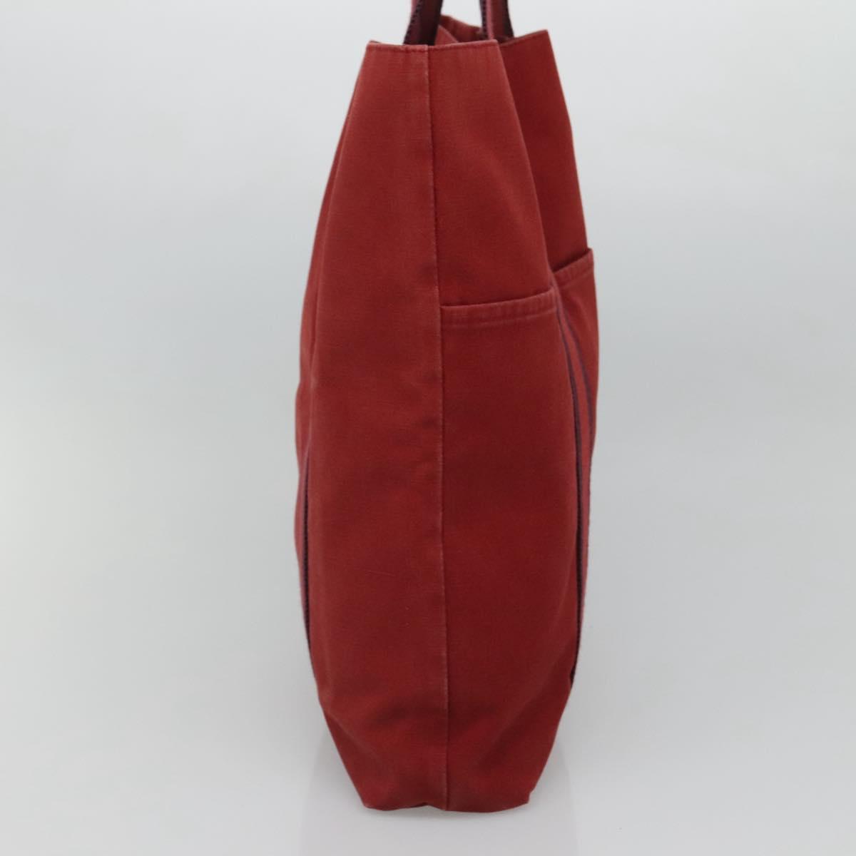 HERMES Fourre Tout cabas Tote Bag Canvas Red Navy Auth