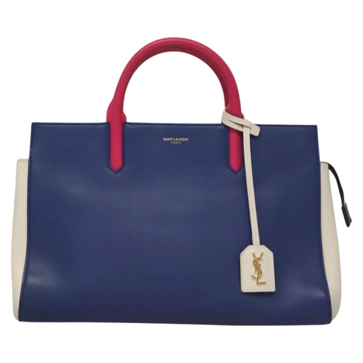 バッグ YVES SAINT LAURENT rive gauche Denim Bag SAINT LAURENT Cabas Rive Gauche Hand Bag Leather Blue