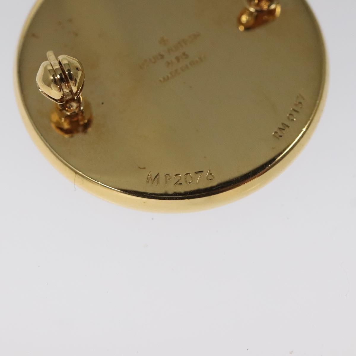 LOUIS VUITTON Supreme Pin Badge metal Gold MP2076 LV Auth