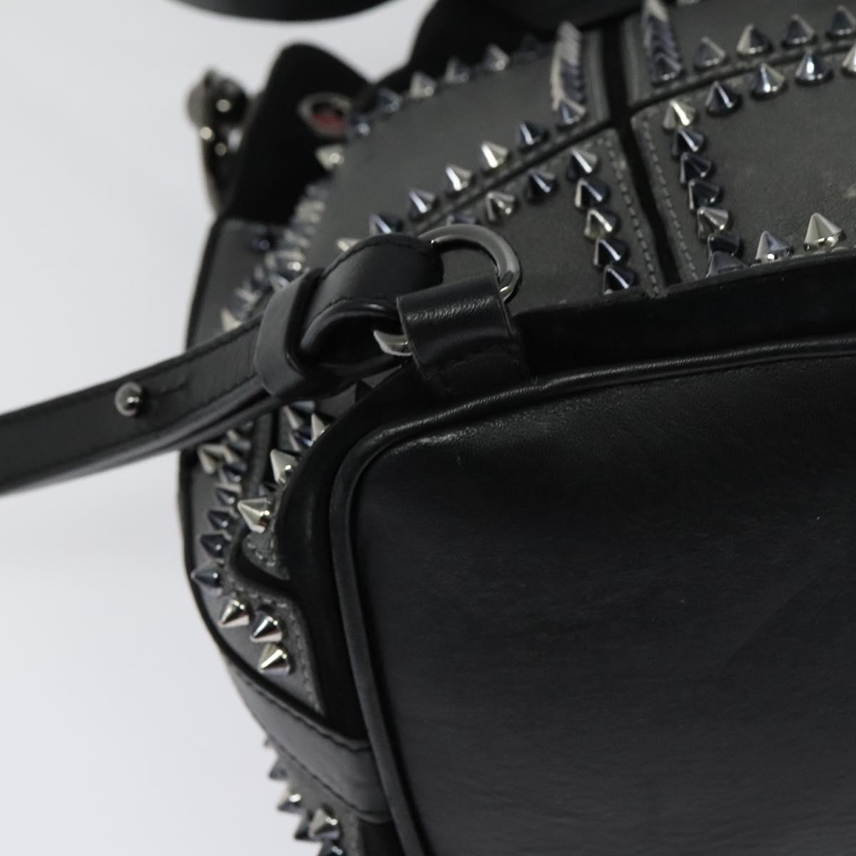 Christian Louboutin Backpack Leather Black Silver Auth  display picture 1