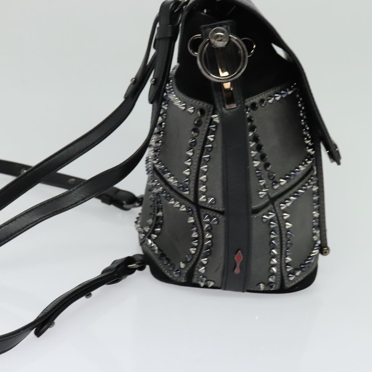 Christian Louboutin Backpack Leather Black Silver Auth  display picture 1