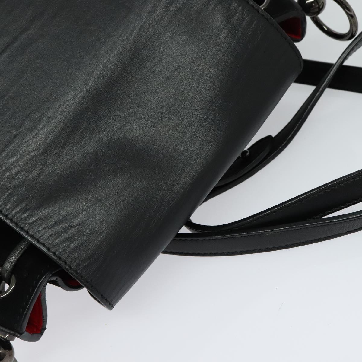 Christian Louboutin Backpack Leather Black Silver Auth bs25217 Christian Louboutin Backpack Leather Black Silver Auth  main image 2