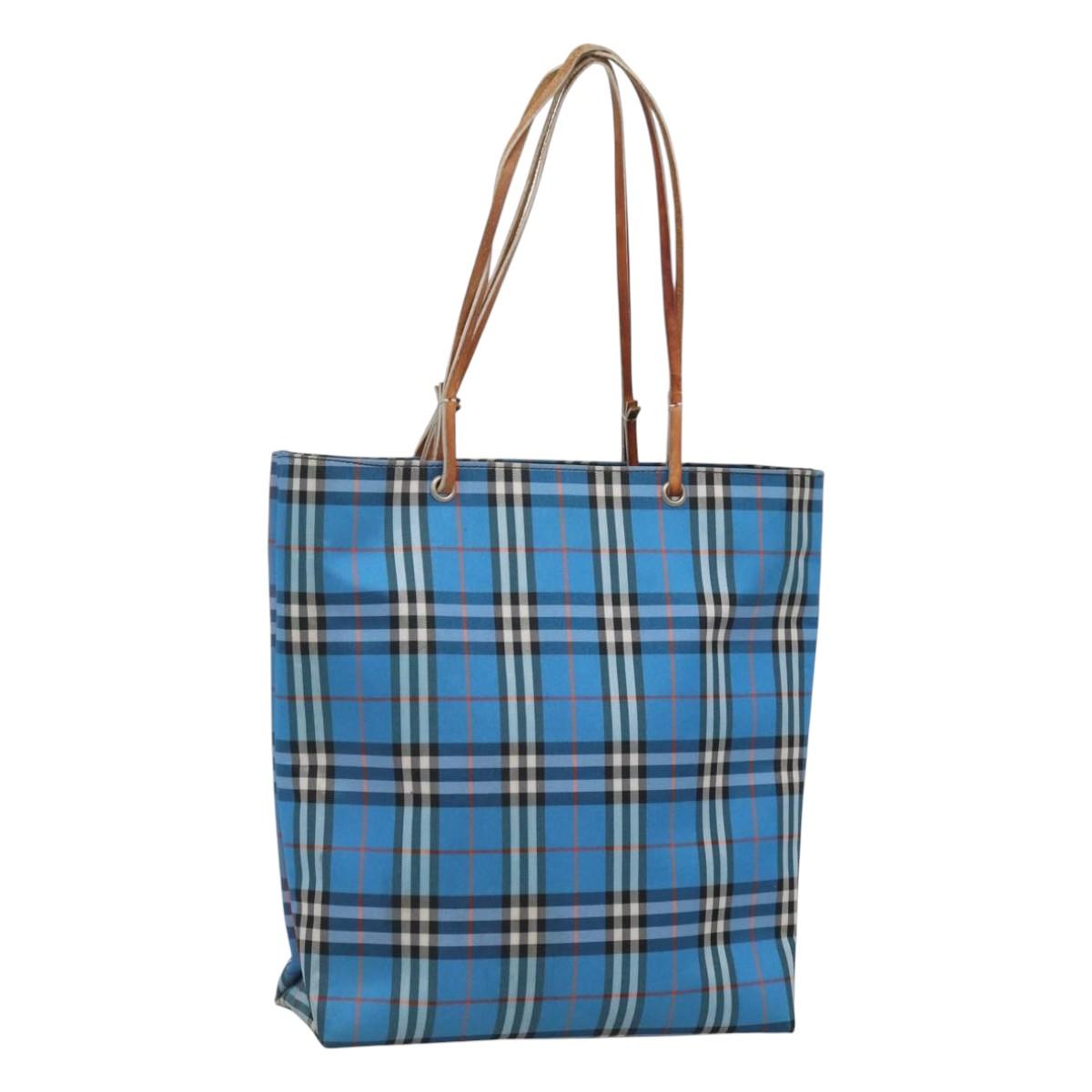 BURBERRY Nova Check Tote Bag Nylon Blue Auth bs25427 | eBay