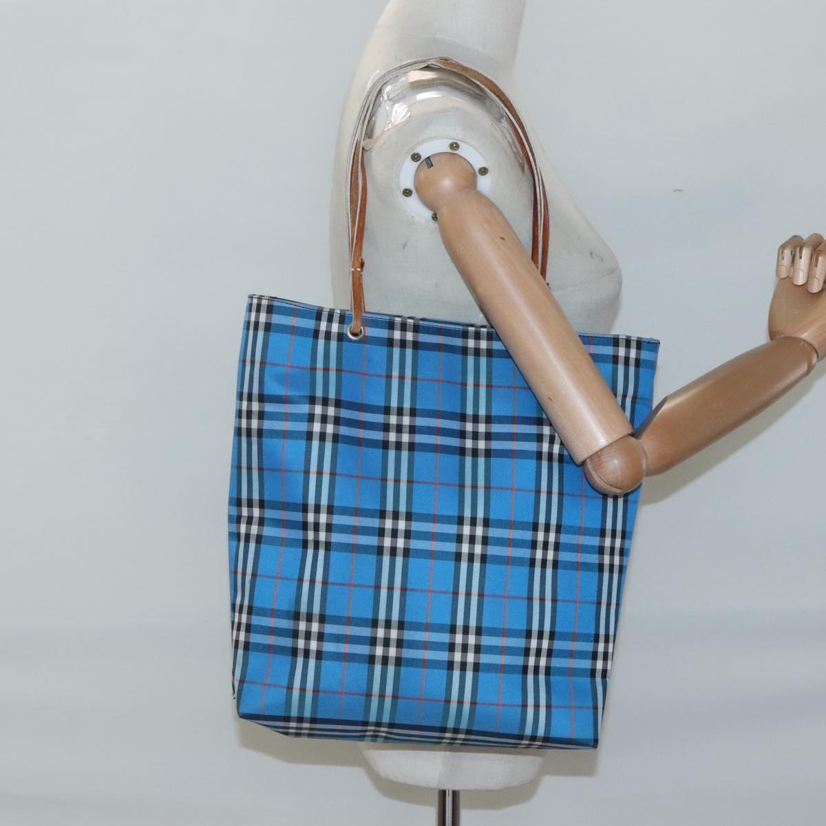 BURBERRY Nova Check Tote Bag Nylon Blue Auth bs25427 | eBay