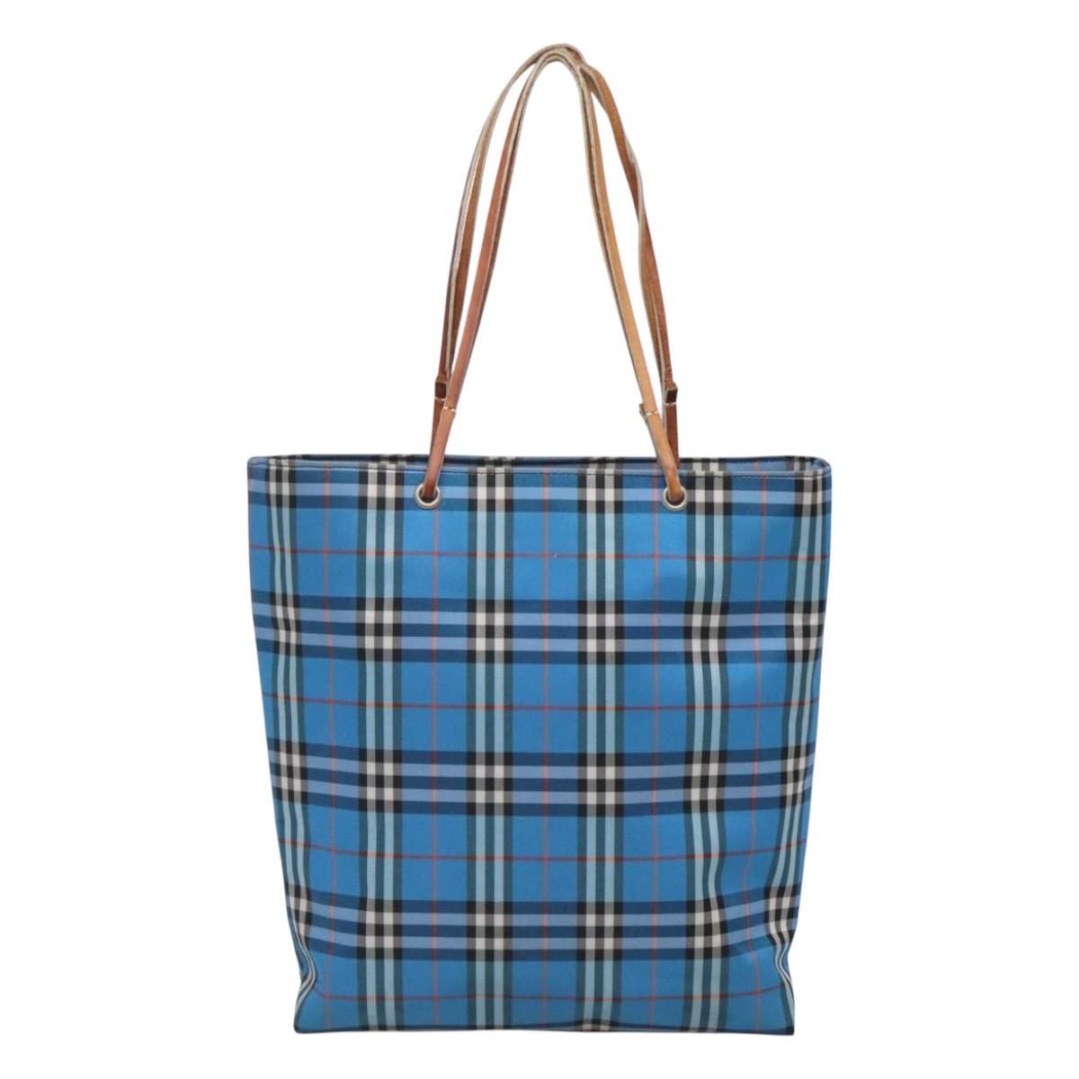 BURBERRY Nova Check Tote Bag Nylon Blue Auth bs25427 | eBay