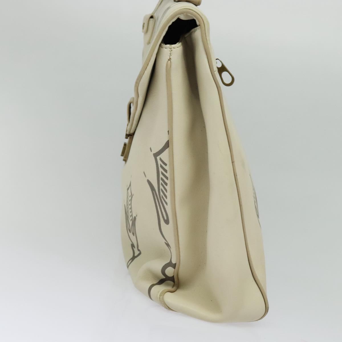 BOTTEGA VENETA Hand Bag Leather White Gold Auth bs25987 | eBay