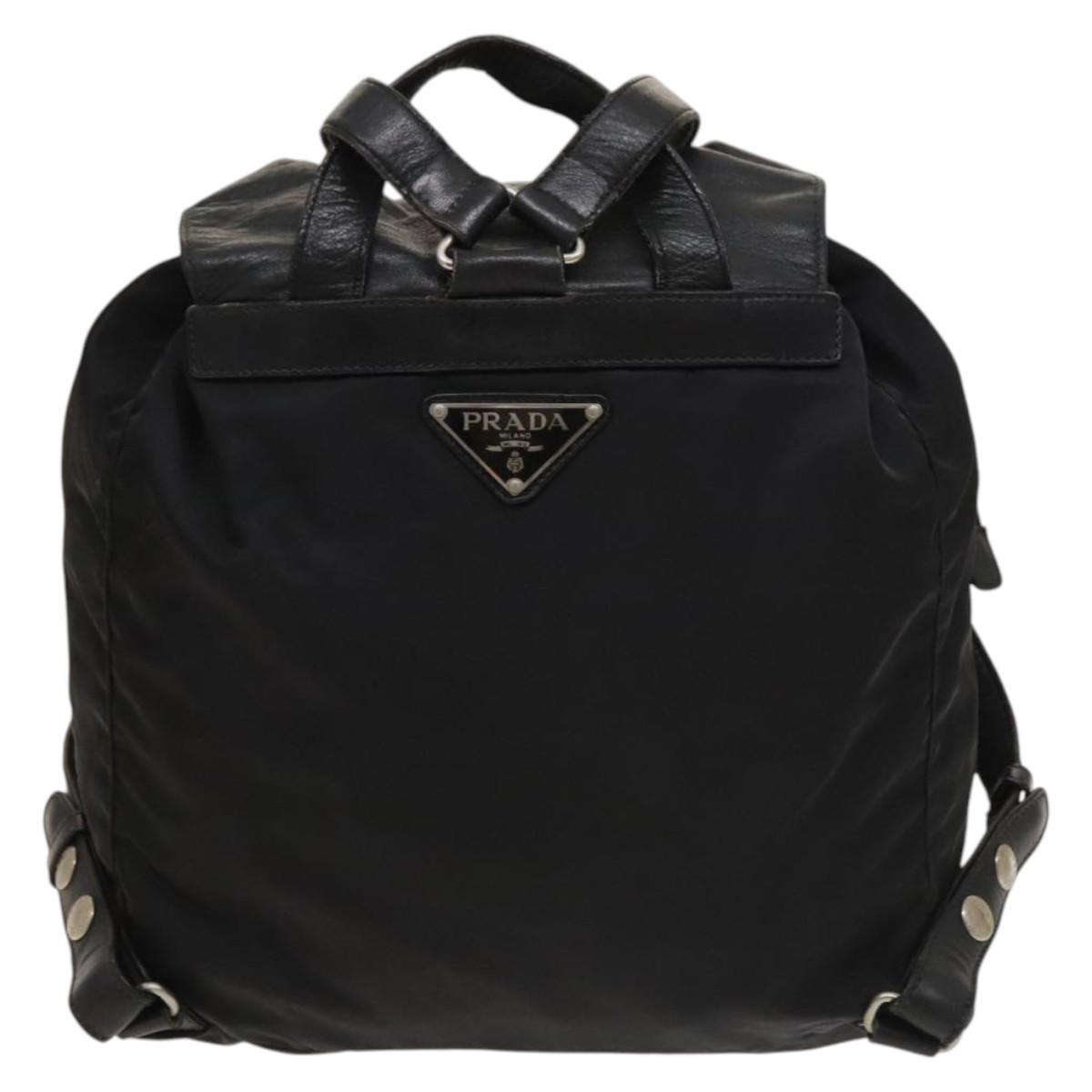 PRADA Backpack Nylon Black Silver Auth bs27860 | eBay display picture 2