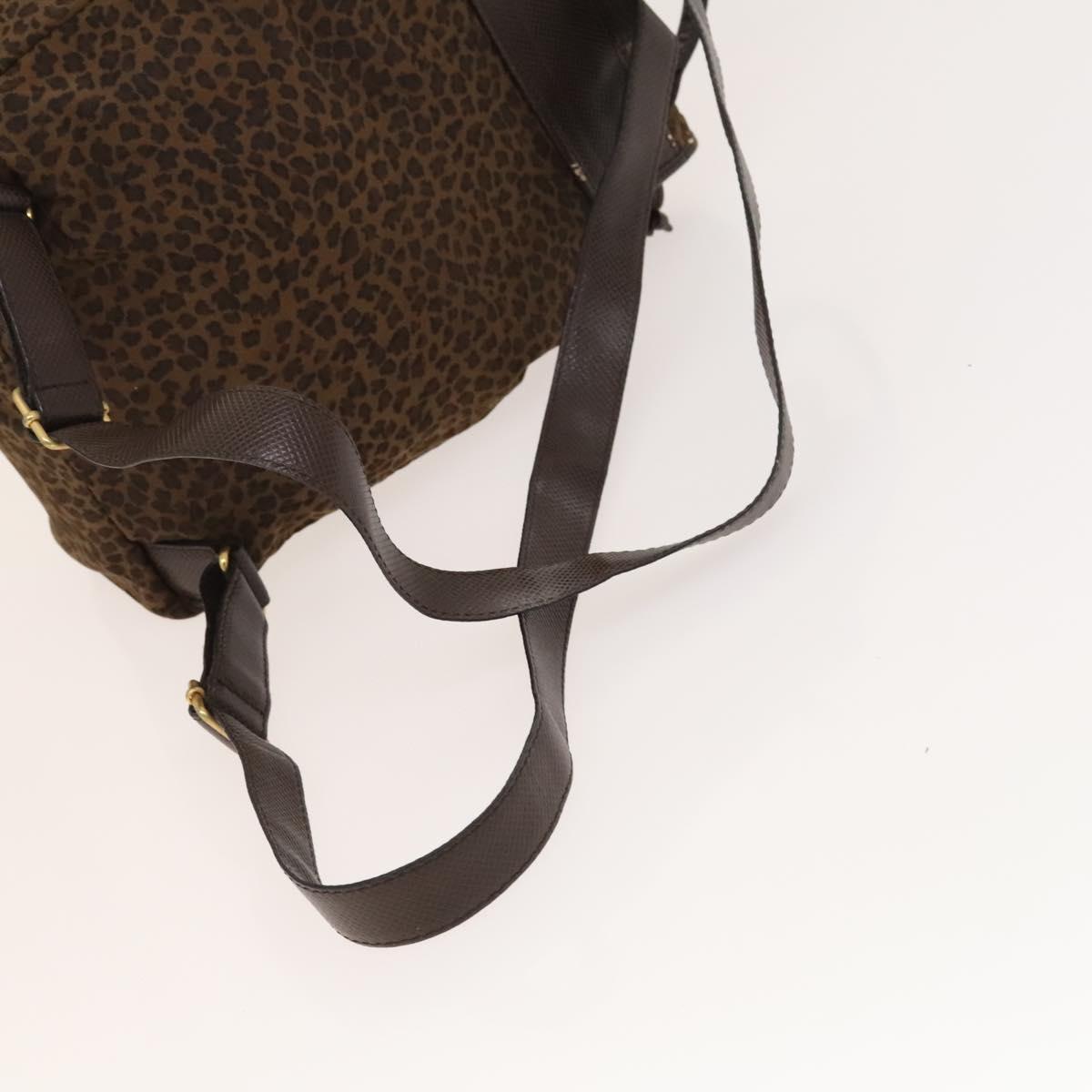 BOTTEGA VENETA Backpack Nylon Brown Gold Auth bs27978 | eBay