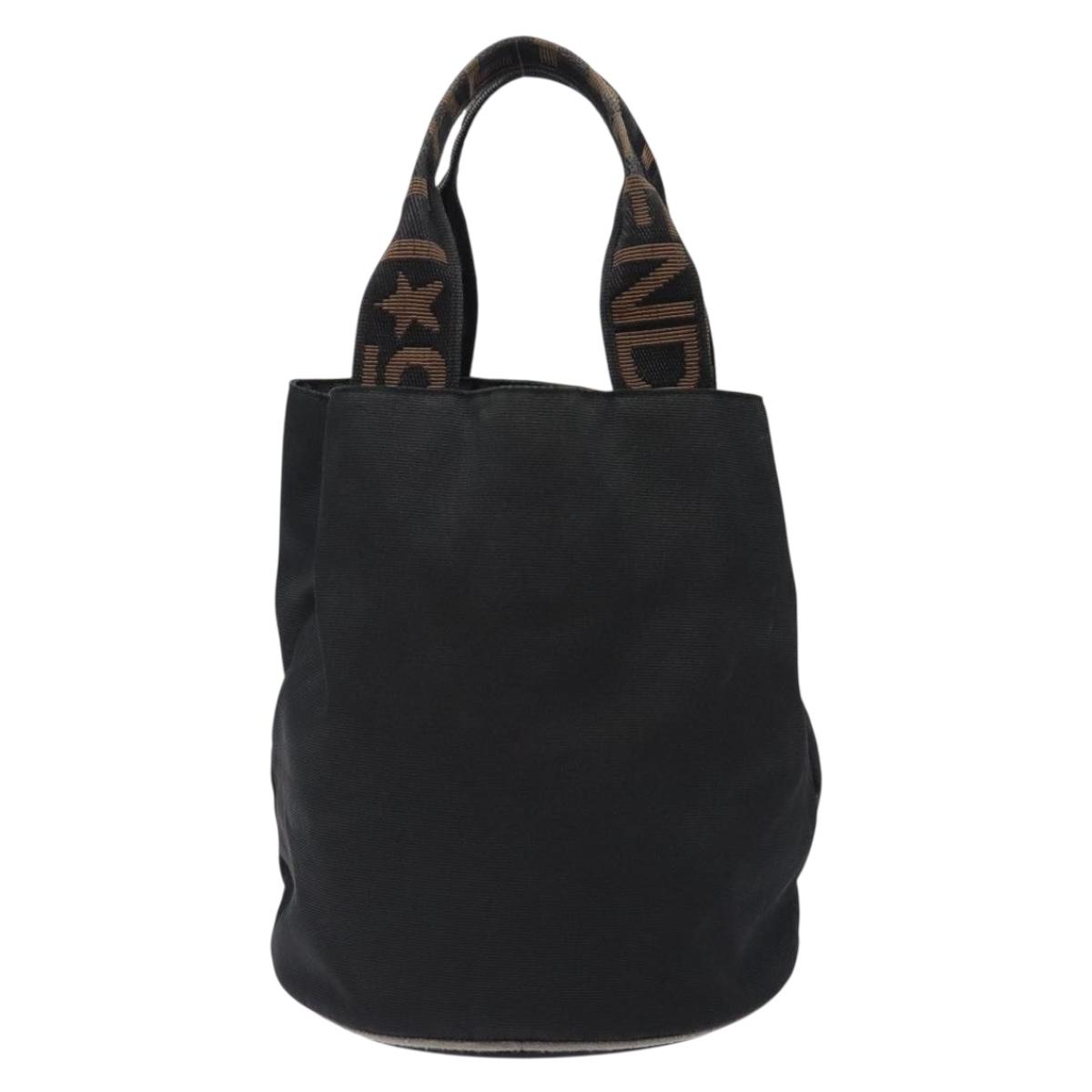 FENDI Hand Bag Canvas Black Silver Auth bs28083 | eBay