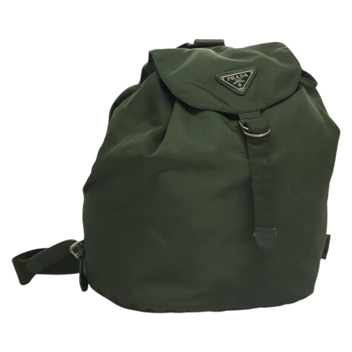 PRADA Backpack Nylon Khaki Silver Auth bs28214 | eBay