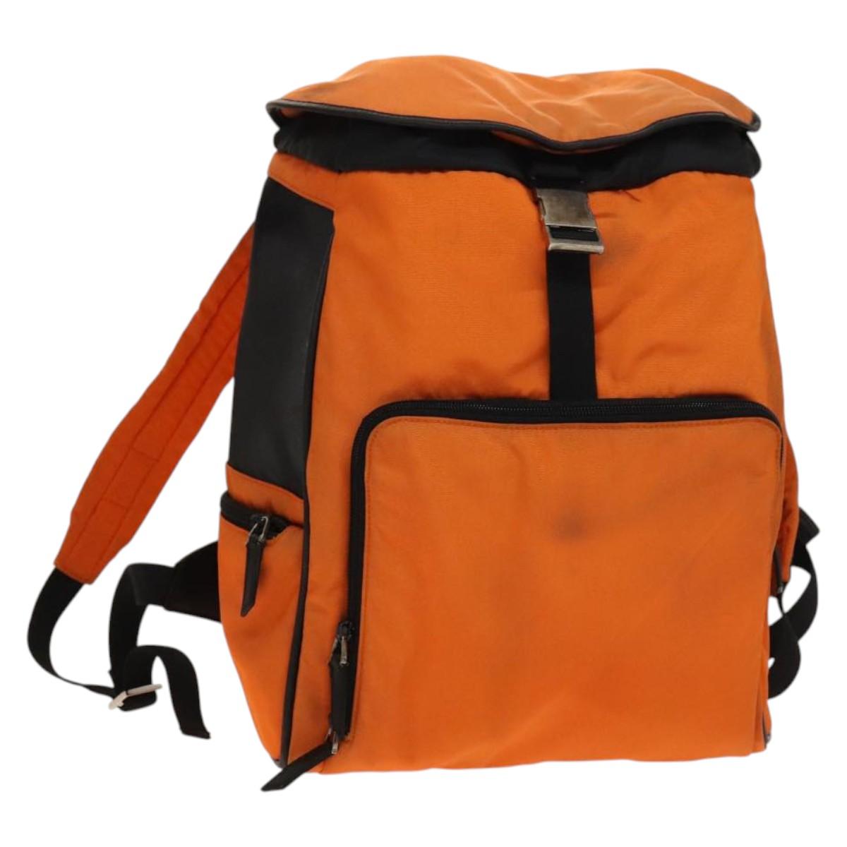 バッグ clowGUCCI GUCCI Backpack Nylon Leather Orange Black Silver Auth bs28642 | eBay