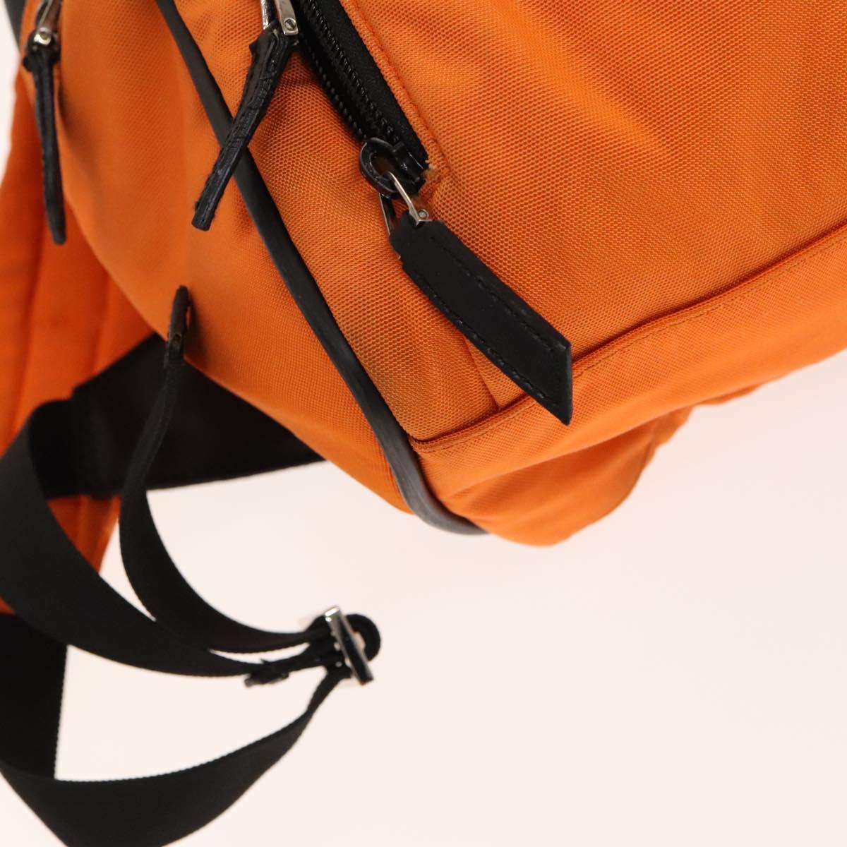 GUCCI Backpack Nylon Leather Orange Black Silver Auth  display picture 3