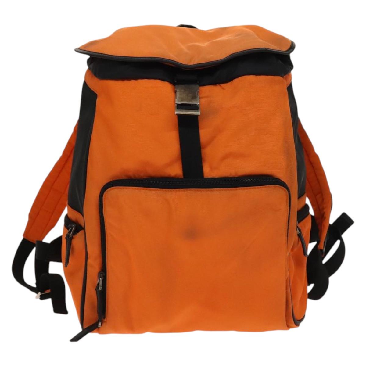 GUCCI Backpack Nylon Leather Orange Black Silver Auth bs28642 | eBay