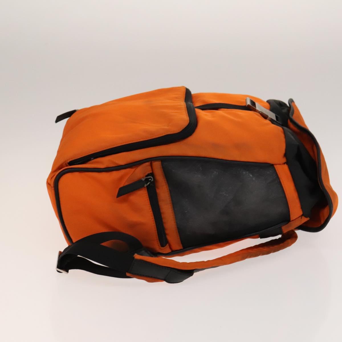 GUCCI Backpack Nylon Leather Orange Black Silver Auth bs28642 | eBay