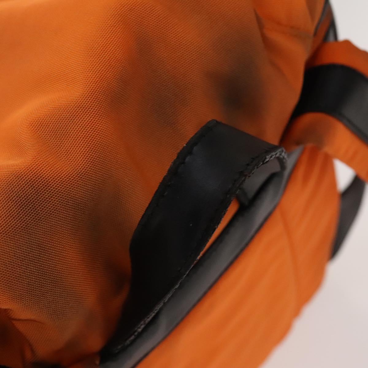 GUCCI Backpack Nylon Orange Silver Auth hk3123 GUCCI Backpack Nylon Leather Orange Black Silver Auth  main image 3