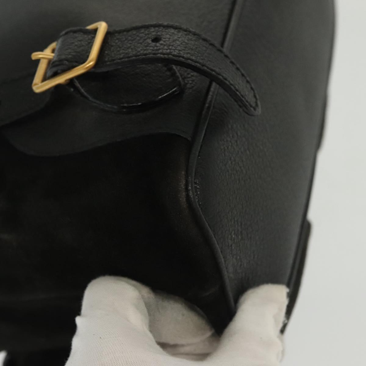GUCCI Bamboo Backpack Leather Black Gold 003 1998 0016 Auth 153728 GUCCI Bamboo Backpack Suede Black Gold 003 1998 0016 Auth  main image 3