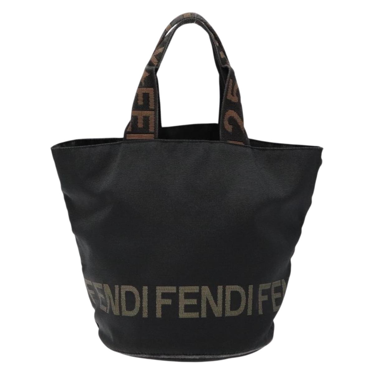 FENDIバッグ FENDI Hand Bag Canvas Black Brown gold Auth bs28908 | eBay