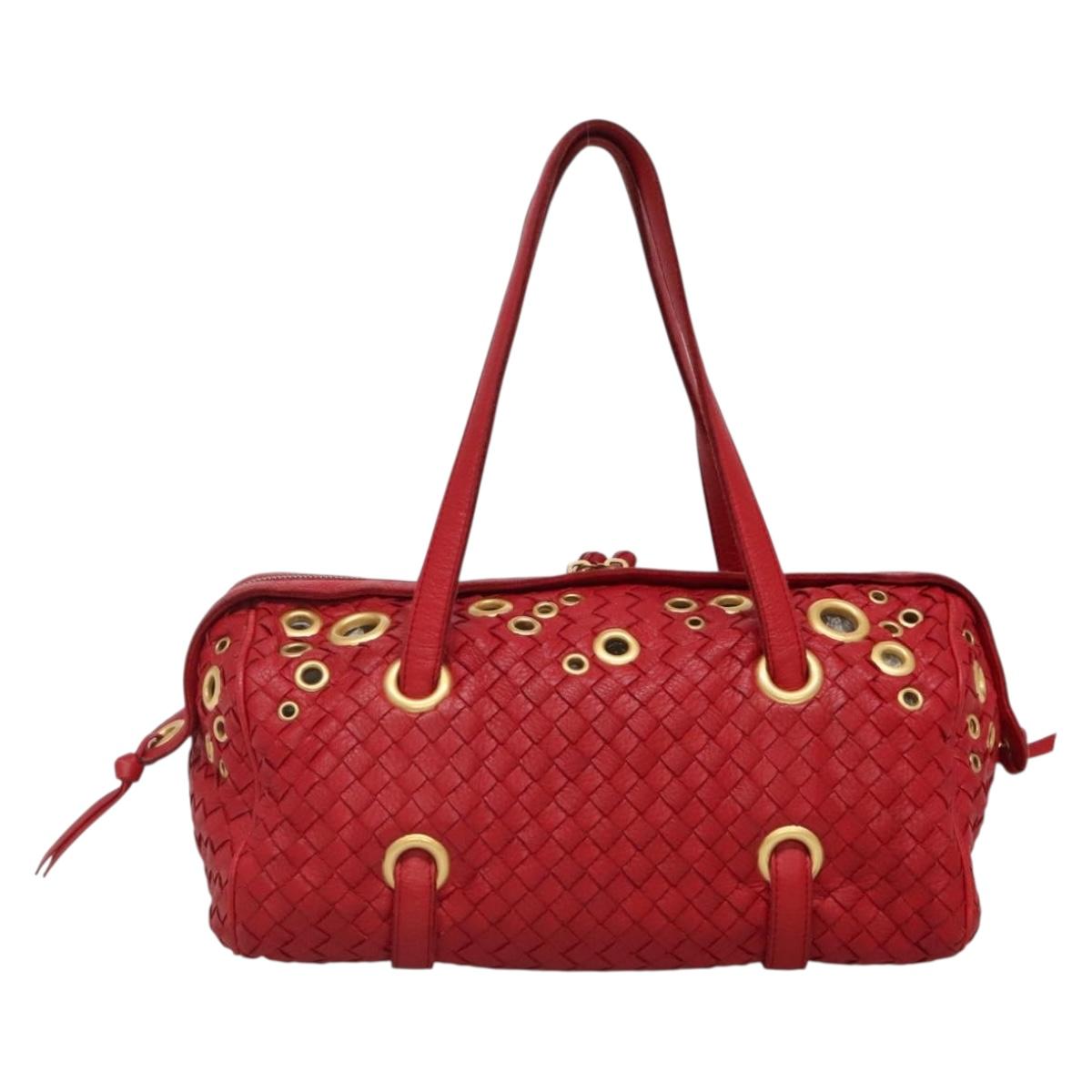 BOTTEGA VENETA ブーティ　36 1/2 BOTTEGA VENETA INTRECCIATO Shoulder Bag Leather Red Gold