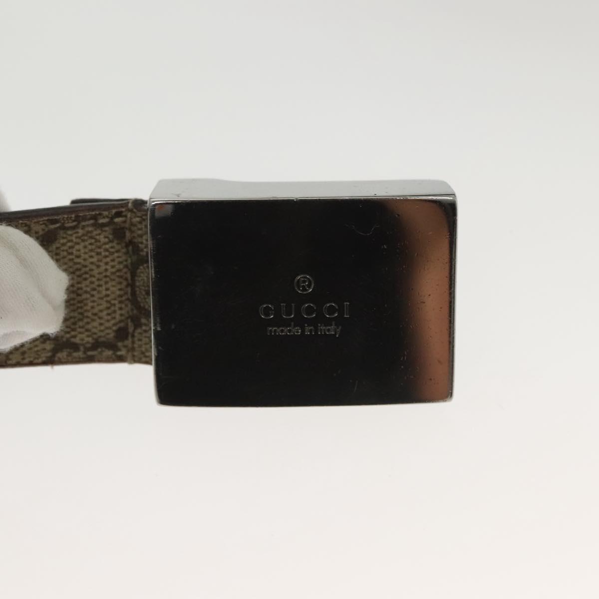 GUCCI GG Supreme Belt Leather 2 Set Black Beige Auth bs29191  display picture 1