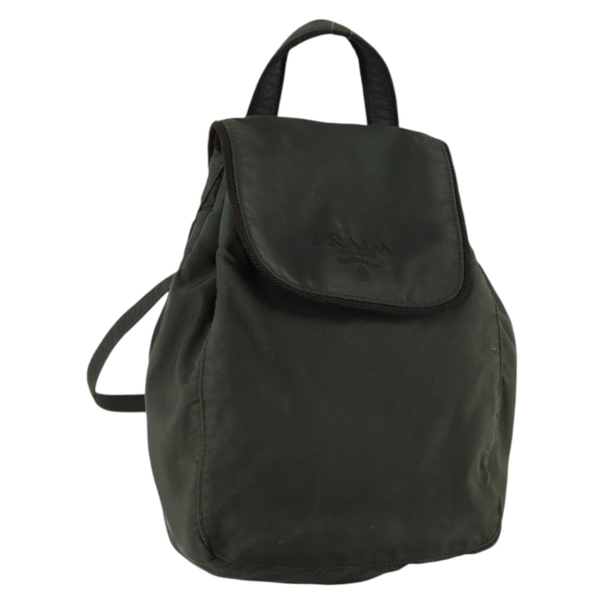 PRADA Backpack Nylon Khaki Silver Auth bs29204 | eBay display picture 3
