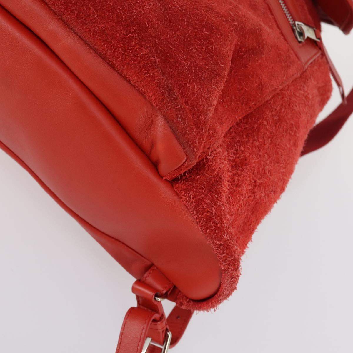 BALENCIAGA Backpack Suede Red Silver Auth bs29626 Handbag Balenciaga Red in Suede - 32296279 main image 3