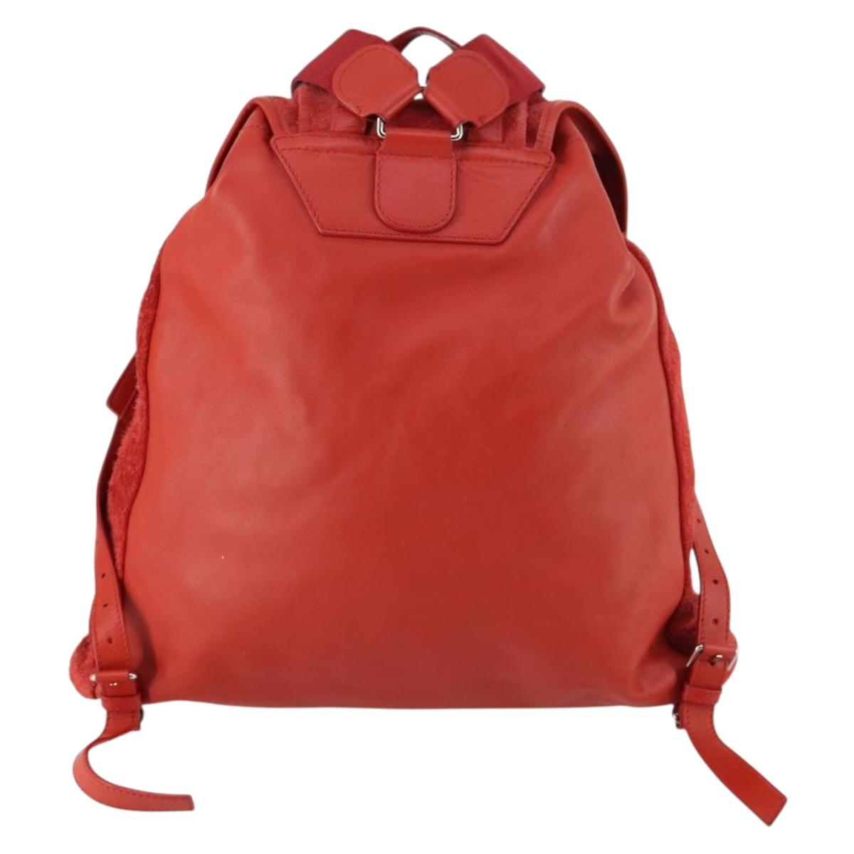 BALENCIAGA Backpack Suede Red Silver Auth bs29626 | eBay