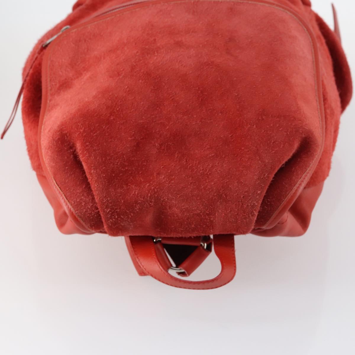 BALENCIAGA Backpack Suede Red Silver Auth bs29626 Handbag Balenciaga Red in Suede - 32296279 main image 4