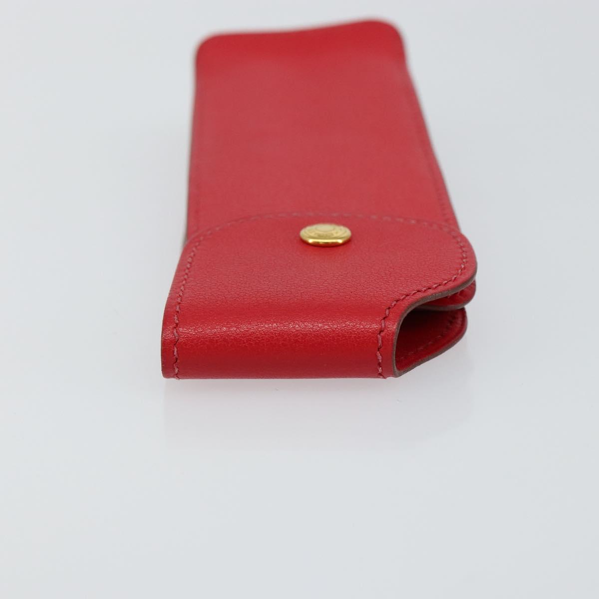 HERMES Glasses Case Leather Red Gold Auth bs29762 | eBay