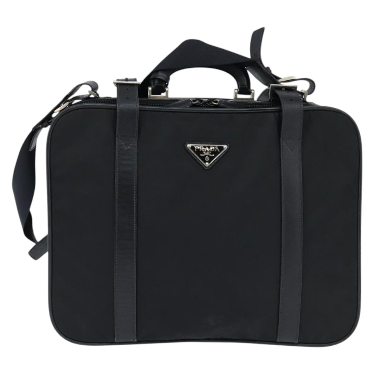 PRADA Business Bag Nylon Black Silver Auth bs30135 | eBay
