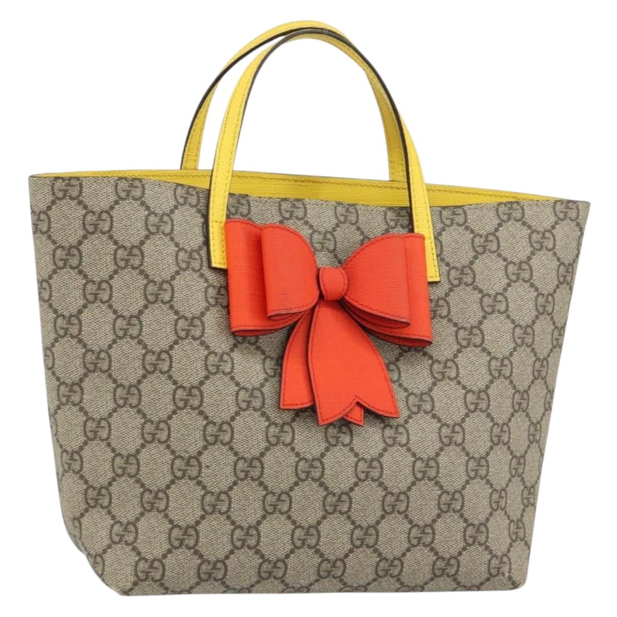 GUCCI GG Supreme Hand Bag PVC Beige Gold 457232 Auth bs31686 | eBay