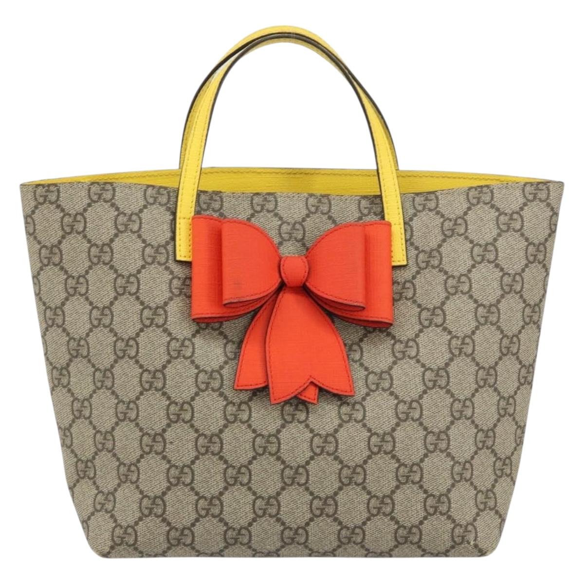 GUCCI GG Supreme Hand Bag PVC Beige Gold 457232 Auth bs31686 | eBay