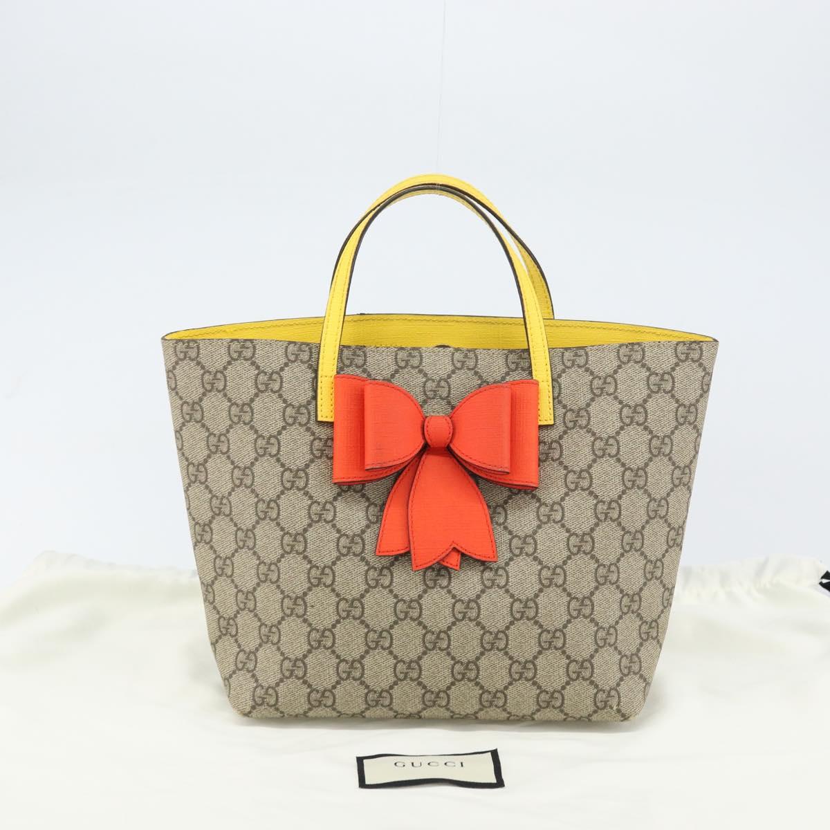 GUCCI GG Supreme Hand Bag PVC Beige Gold 457232 Auth bs31686 | eBay