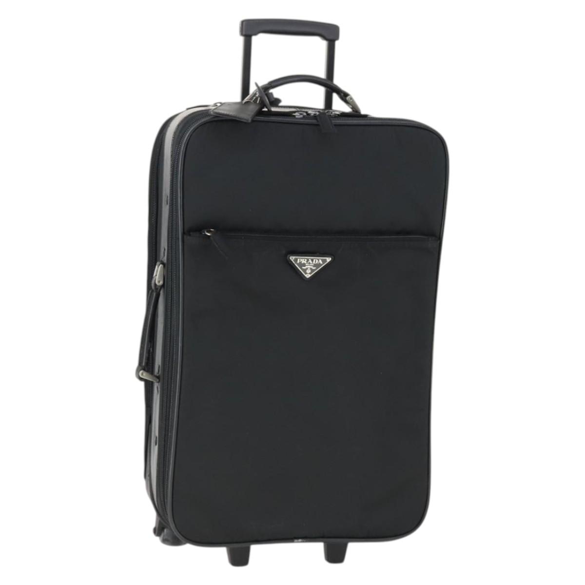 PRADA Carry Bag Nylon Black Silver Auth bs32877 | eBay