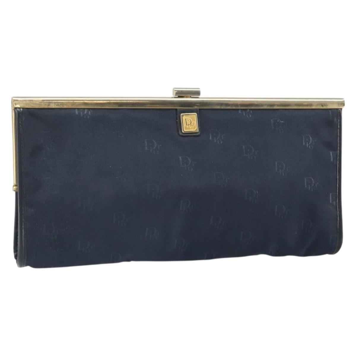 Christian Dior クラッチバッグ ネイビー Christian Dior Clutch Bag Canvas Navy Gold Auth bs33068 | eBay
