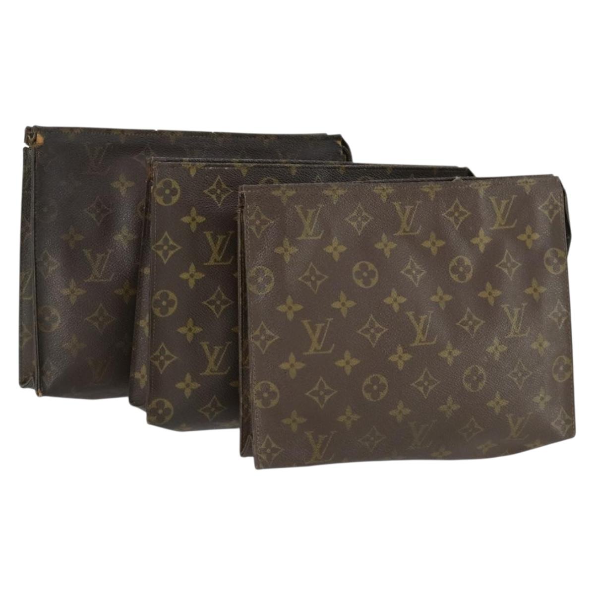 LOUIS VUITTON Monogram Clutch Bag 3 Set LV Auth bs33347 | eBay