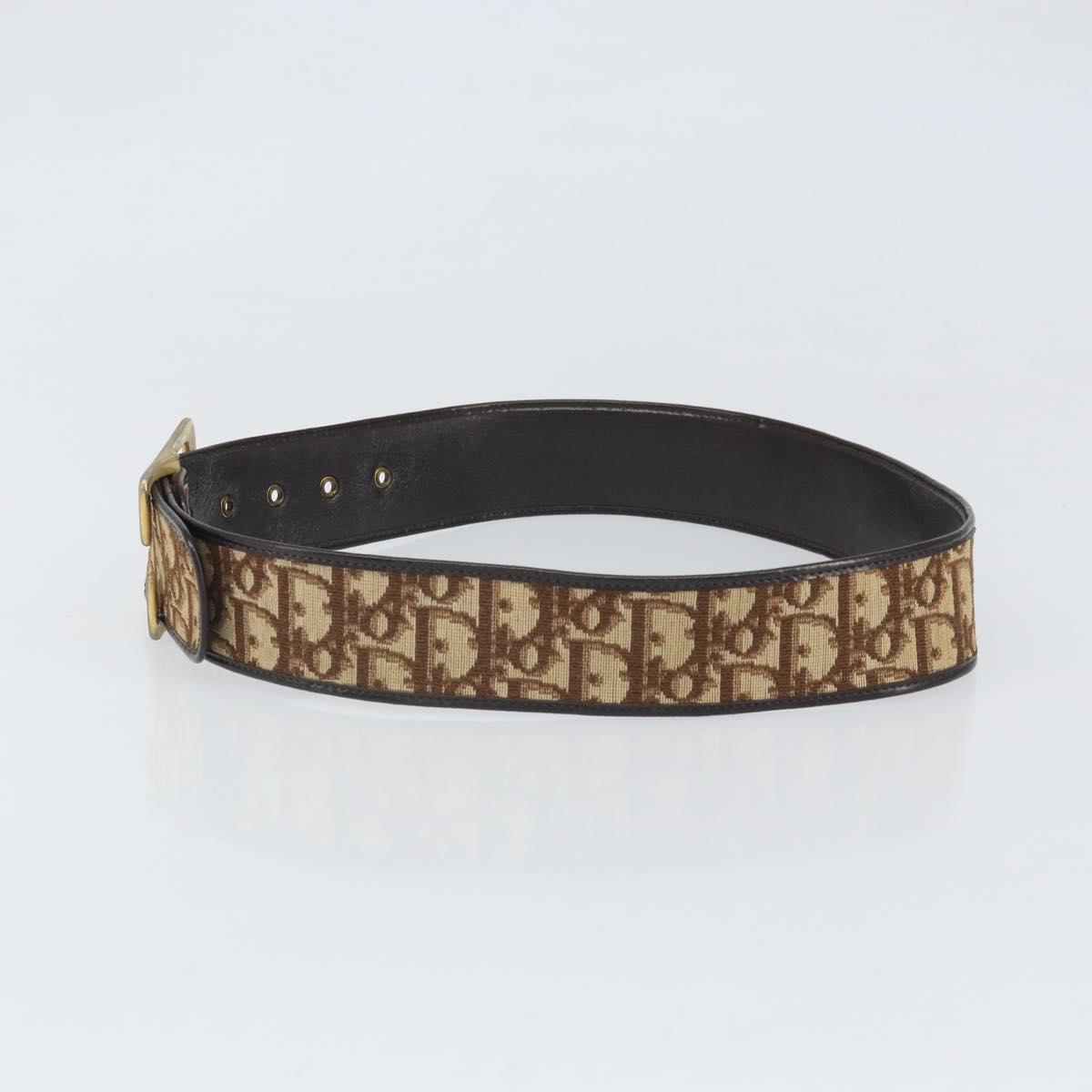Vintage Dior Trotter Brown Monogram Women’s Belt with Gold Buckle Christian Dior Brown Canvas Trotter Belt Gold Buckle main image 2
