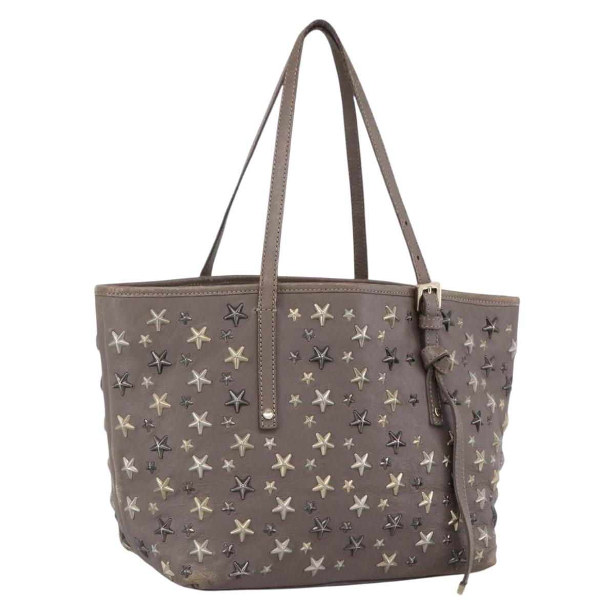 Jimmy Choo Tote Bag Leather Gray Auth bs33580 | eBay