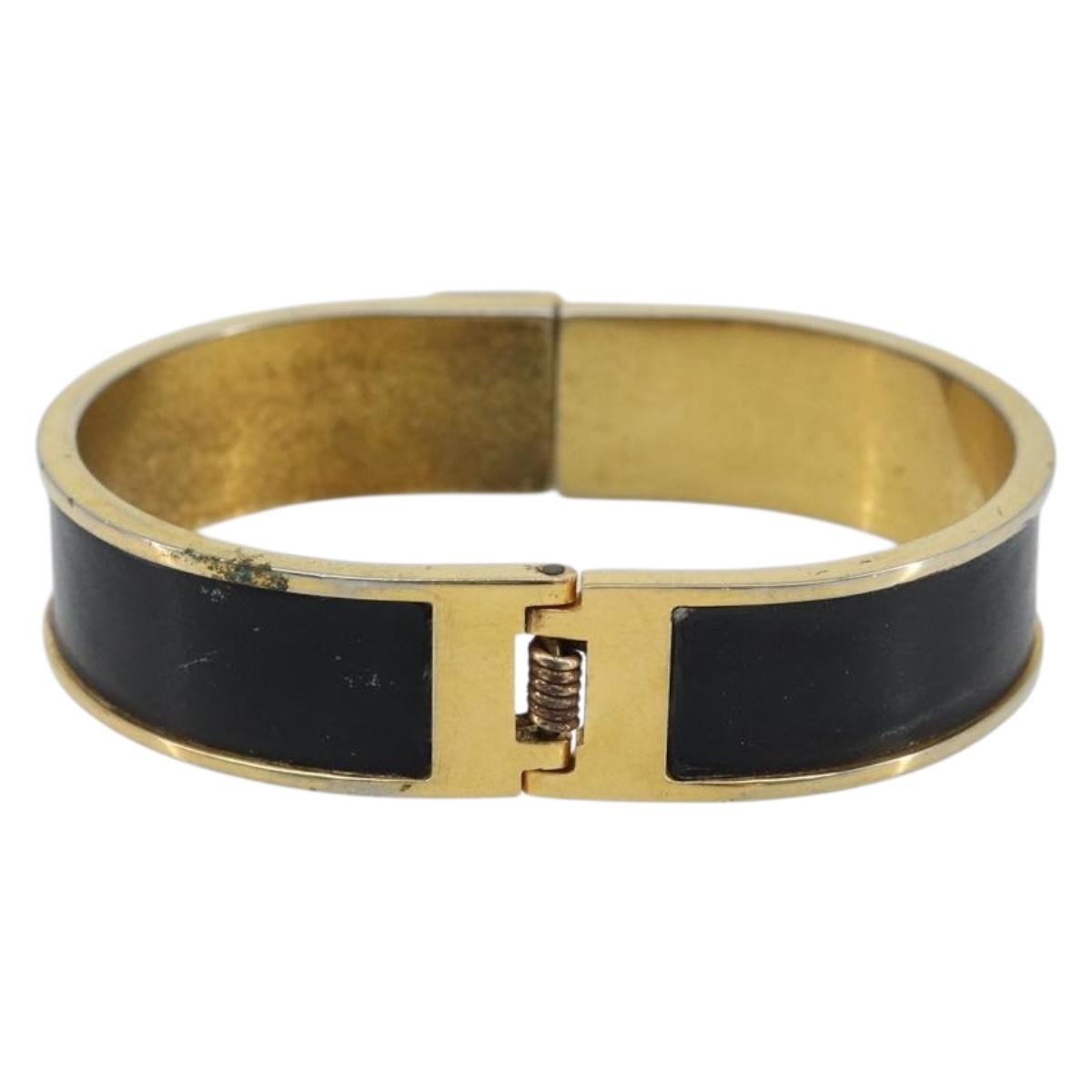 Loewe ゴールド ブラック バングル LOEWE Bangle Bracelet metal Black Auth bs33970 | eBay