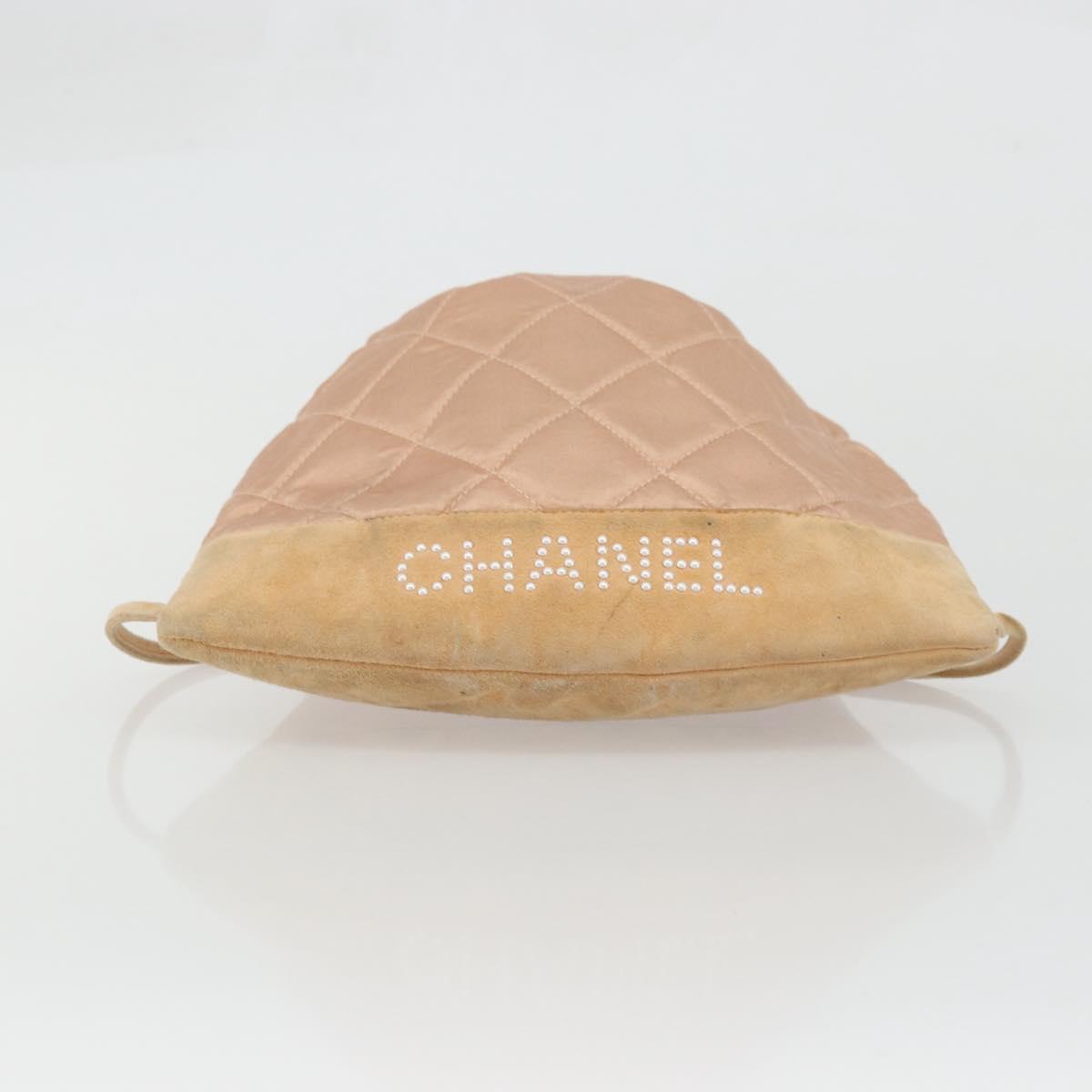 CHANEL Matelasse Purse Backpack Satin Pink Gold CC Auth  display picture 1