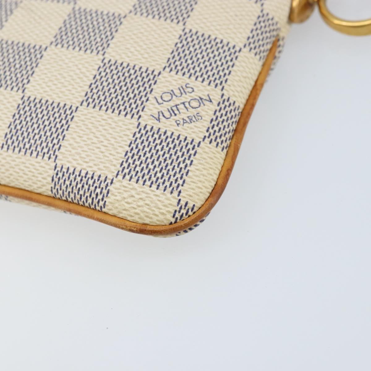 LOUIS VUITTON Damier Azur Pochette Mira MM Accessory Pouch N60027