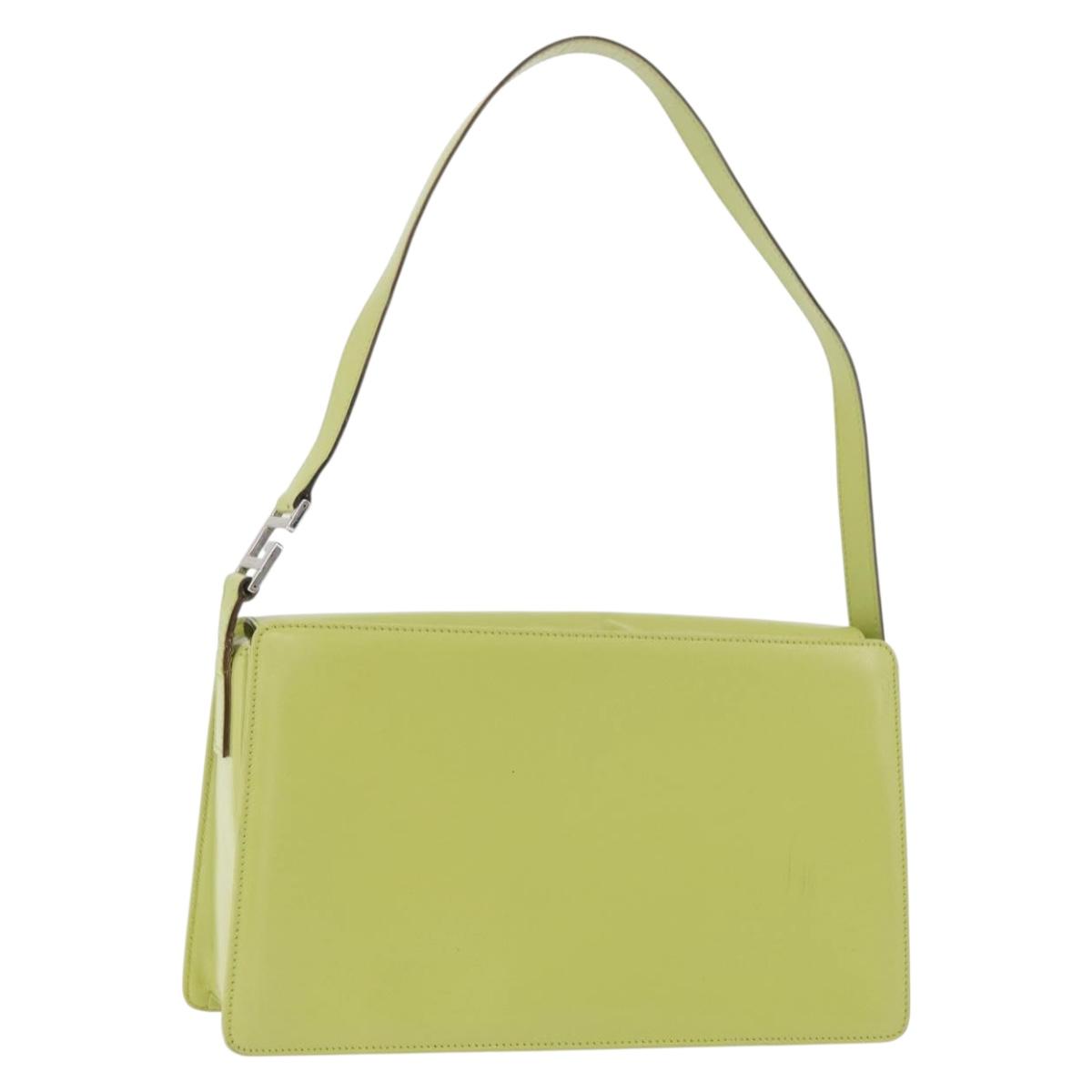GUCCI Shoulder Bag Leather LIme Green Silver 001 406 1721 Auth
