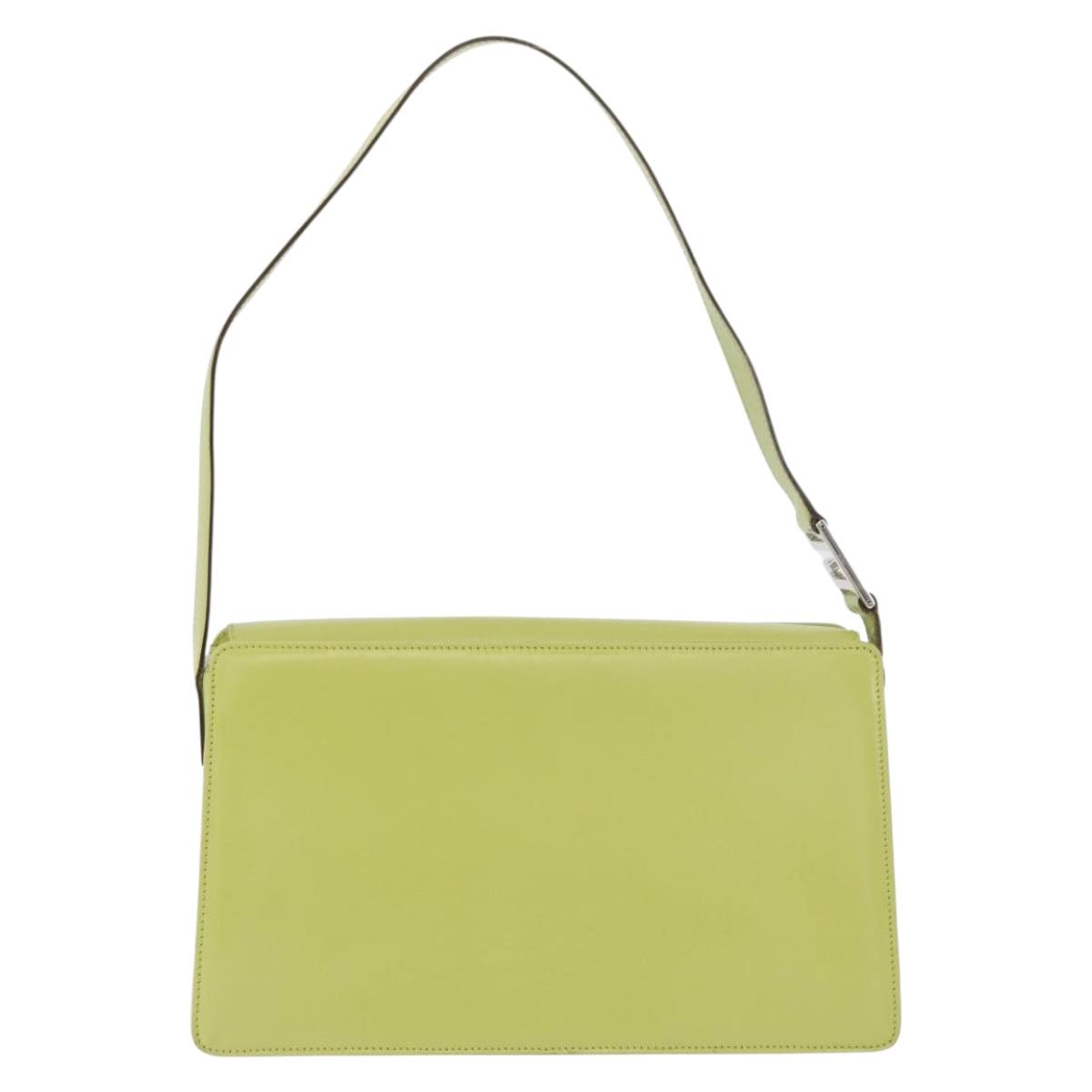 GUCCI Shoulder Bag Leather LIme Green Silver 001 406 1721 Auth