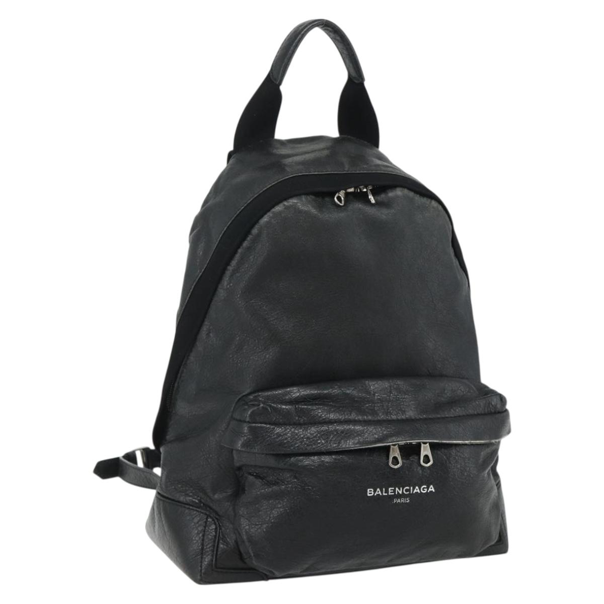 BALENCIAGA Backpack Leather Black Silver 409010 Auth bs34947 | eBay