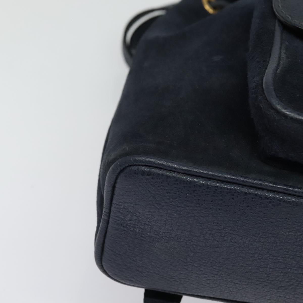 GUCCI Bamboo Backpack Suede Navy Gold 003 2034 0030 Auth  display picture 3
