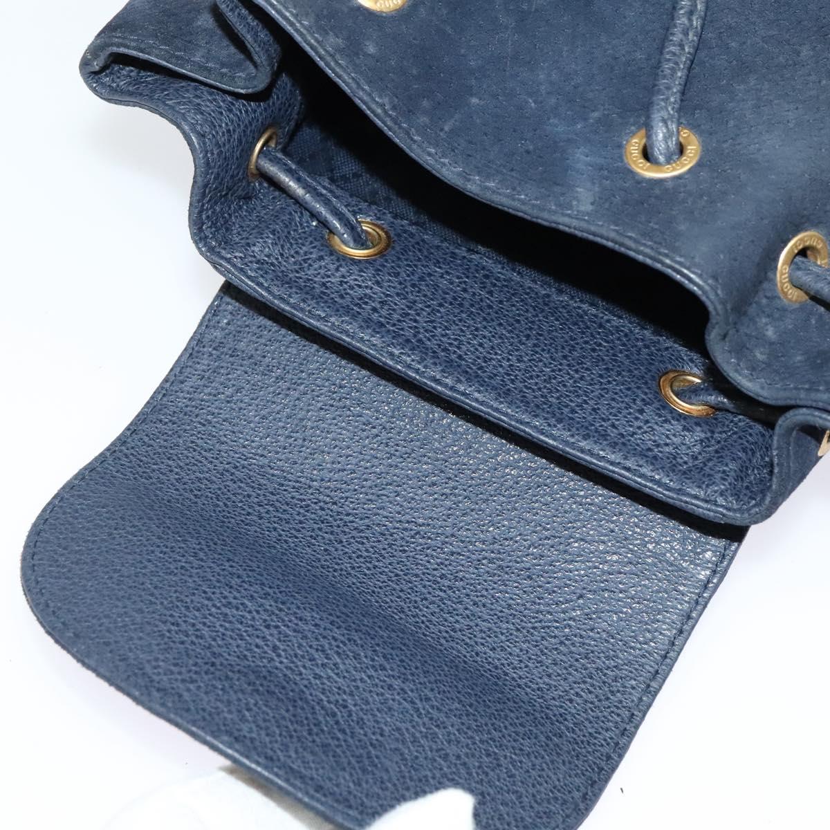 GUCCI Bamboo Backpack Suede Navy Gold 003 2034 0030 Auth  display picture 2