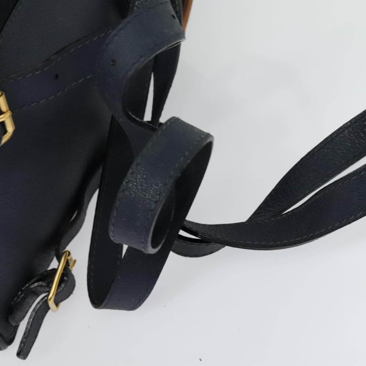 GUCCI Bamboo Backpack Suede Navy Gold 003 2034 0030 Auth ep10733 GUCCI Bamboo Backpack Suede Navy Gold 003 2034 0030 Auth  main image 3