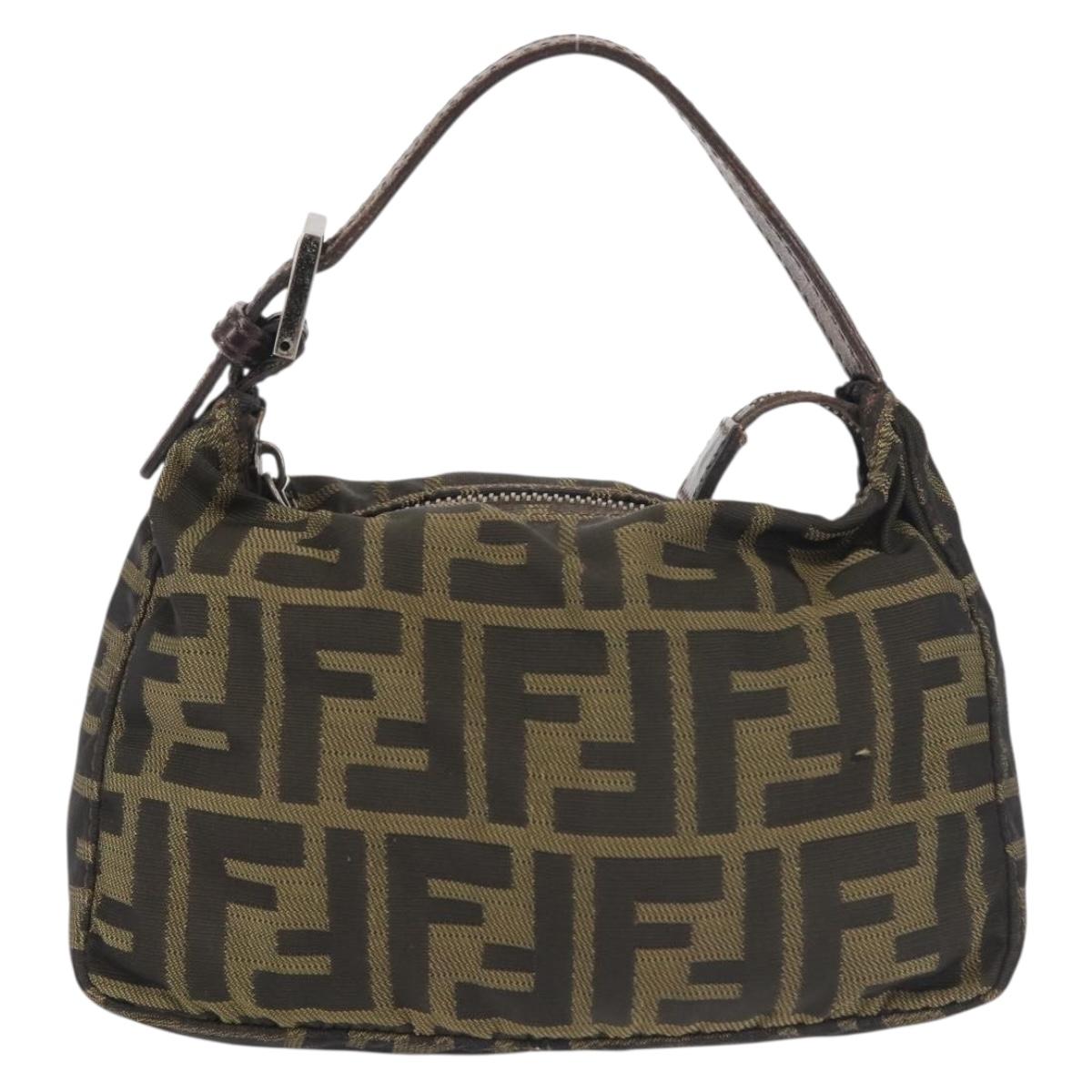 FENDI ハンドバック FENDI Zucca Canvas Hand Bag Black Brown Auth ep10930 | eBay