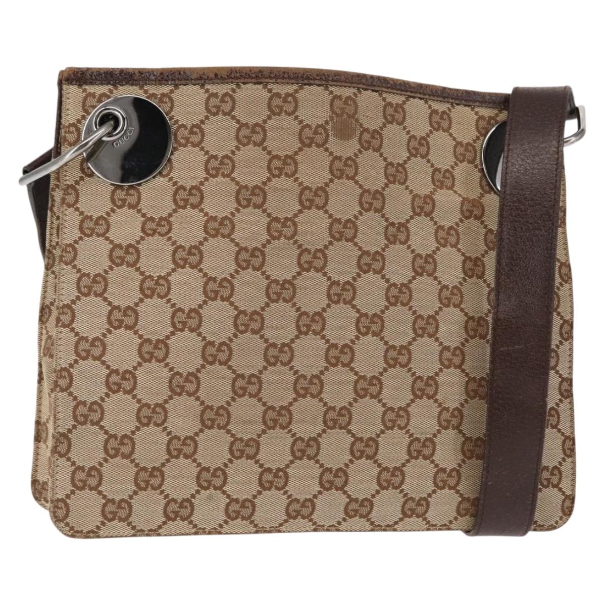 専用　ホワイト GUCCI GG Canvas Shoulder Bag Beige Silver 120841 Auth ep10981 | eBay