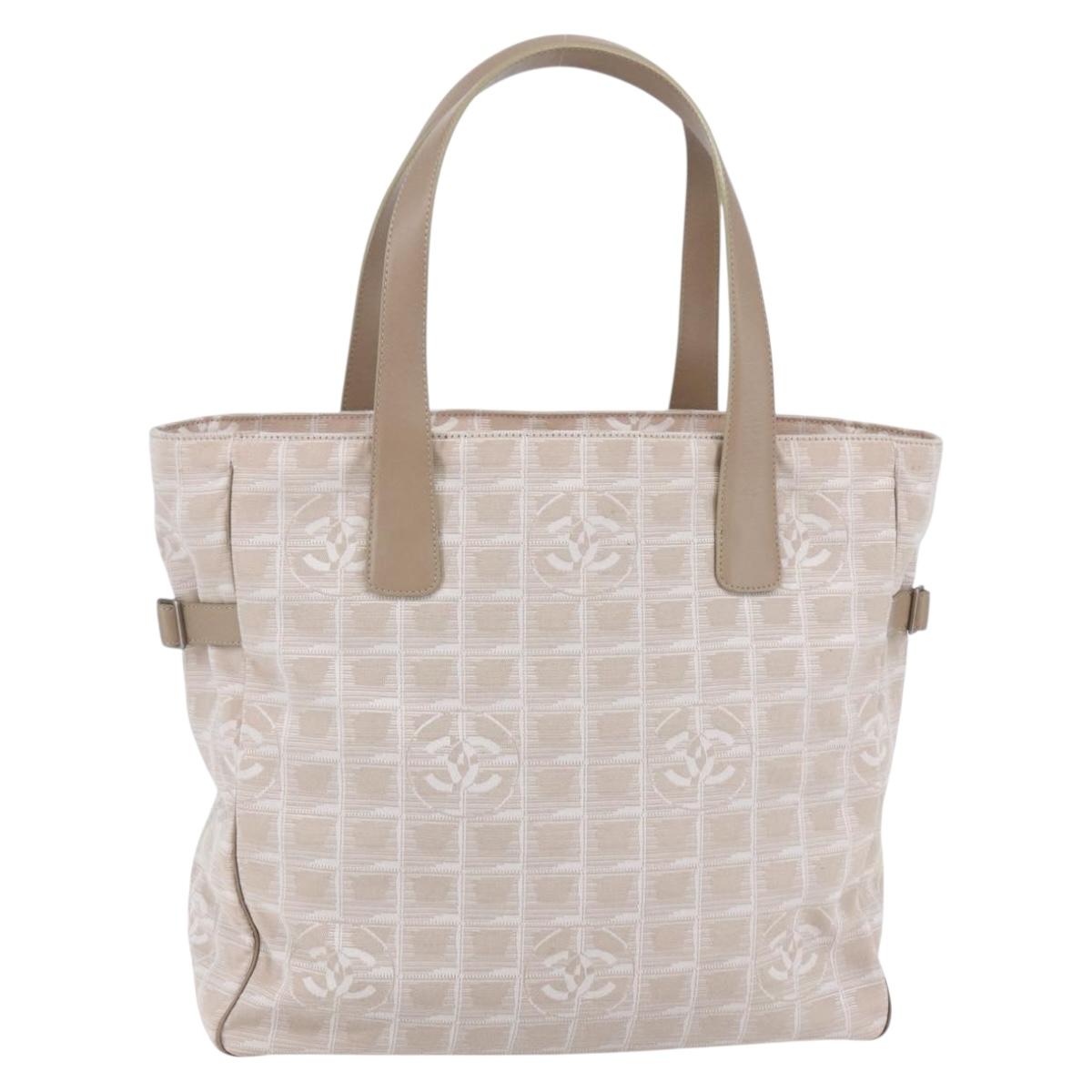 CHANEL New Wave Tote Bag Canvas Pink Silver CC Auth ep11016 | eBay
